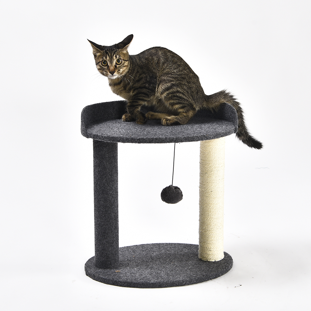 Kitten Interactive Dangling Ball Cat Scratching Post Small Cat Tree With Cozy Perch