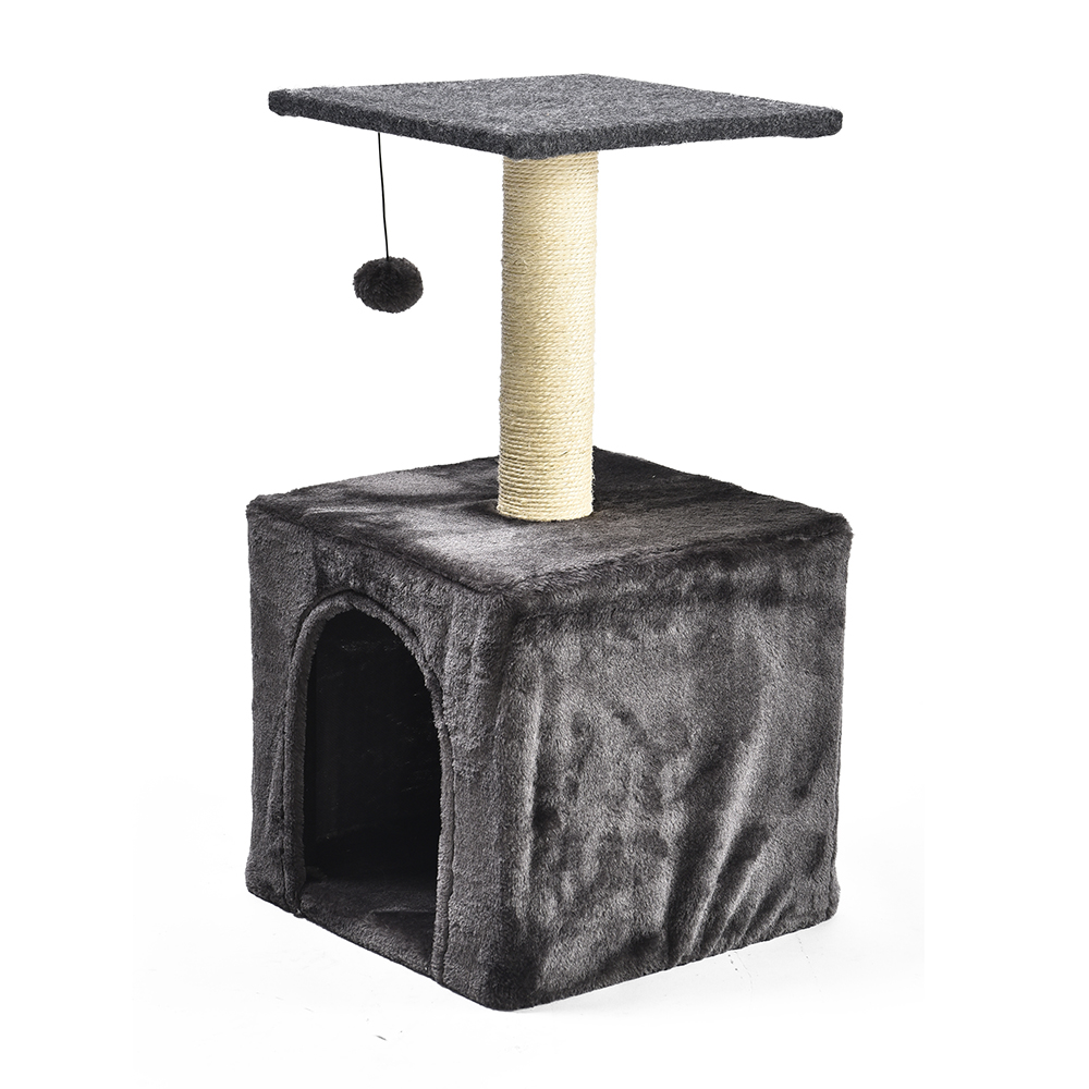 Cat Condo Sisal Scratching Post Cute Cat Tower With Dangling Ball