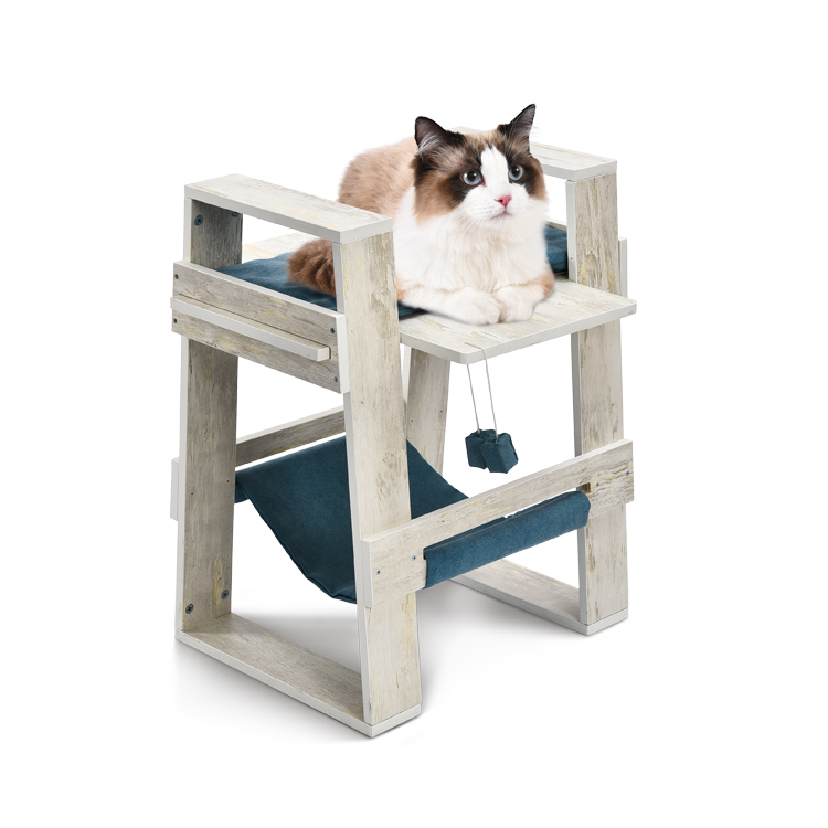 P2 Board+sisal Simple And Light Hanging Toys Wood Pet Design Cat Tree Modern