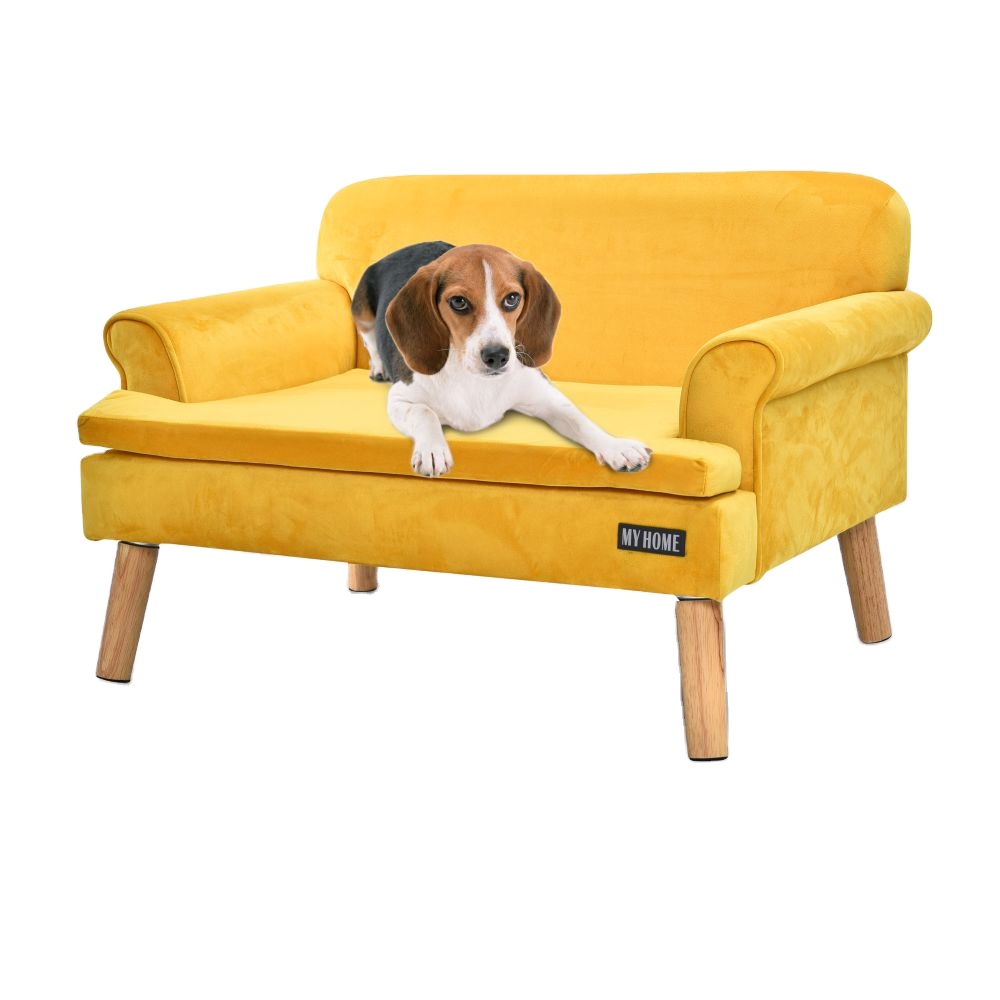 Pet&#39;s Own Funiture Material Wood+canvas Removable And Washable Waterproof Dog Sofa Bed