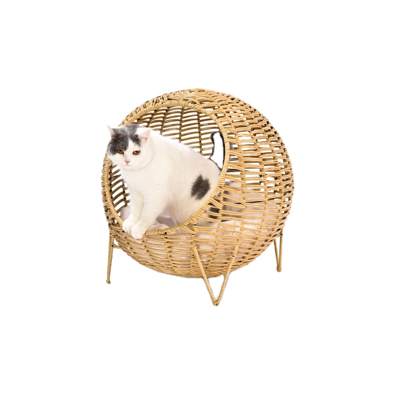 High Quality Durable Artificial Cozy Luxury Rattan Pet Cat Sleeping Bed