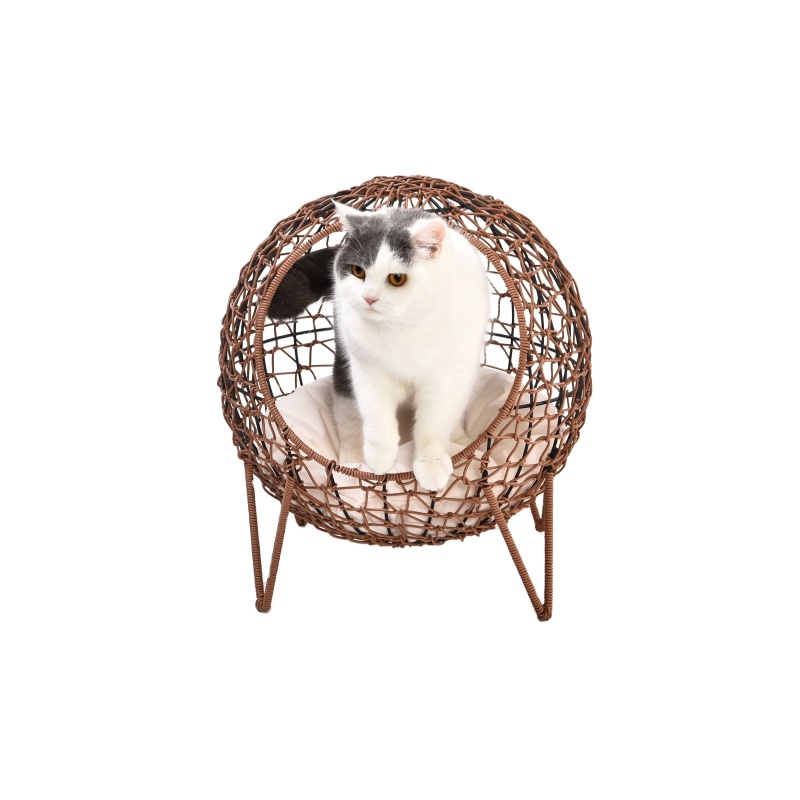 Unique Design Washable Personalised Comfy Elevated Artificial Rattan Cat Bed