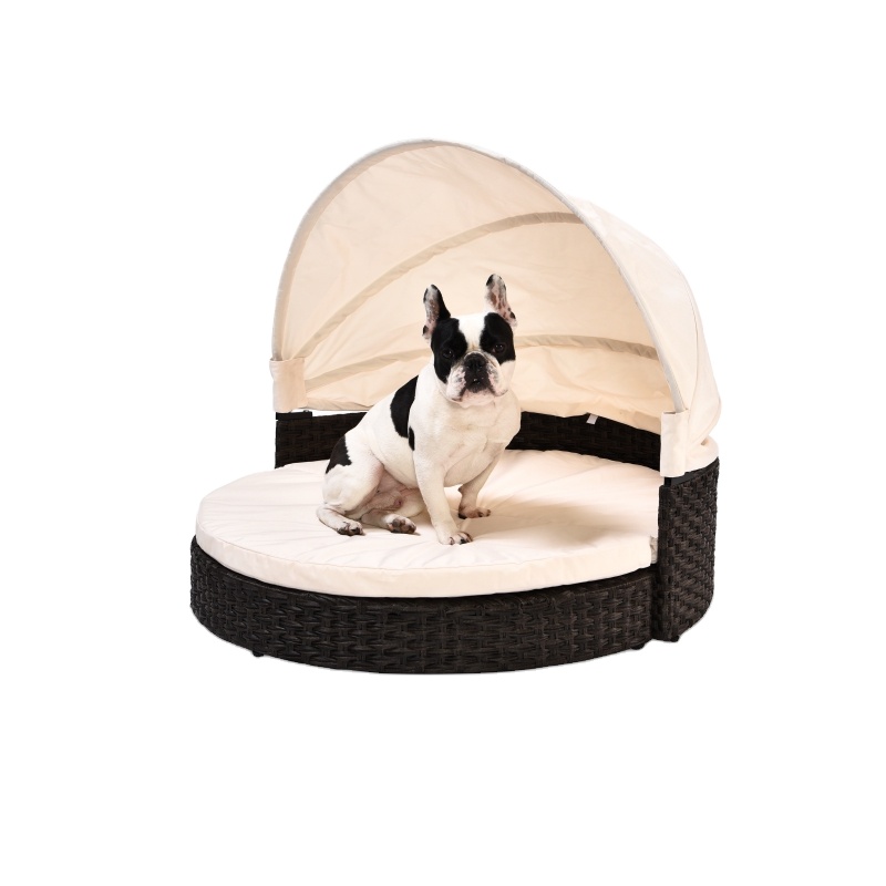 Three Way Use Unique Design Cosy Foldable Posh Artificial Rattan Pet Dog Bed