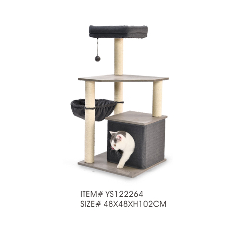 High Quality Grey Natural Sisal Simple Custom Cat Tower Cat Trees