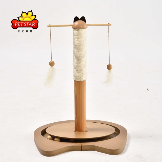 Sisal Wood Multifunctional Wooden Fall To The Ground Cat Tree Tower Wood Reversible Cat Scratcher