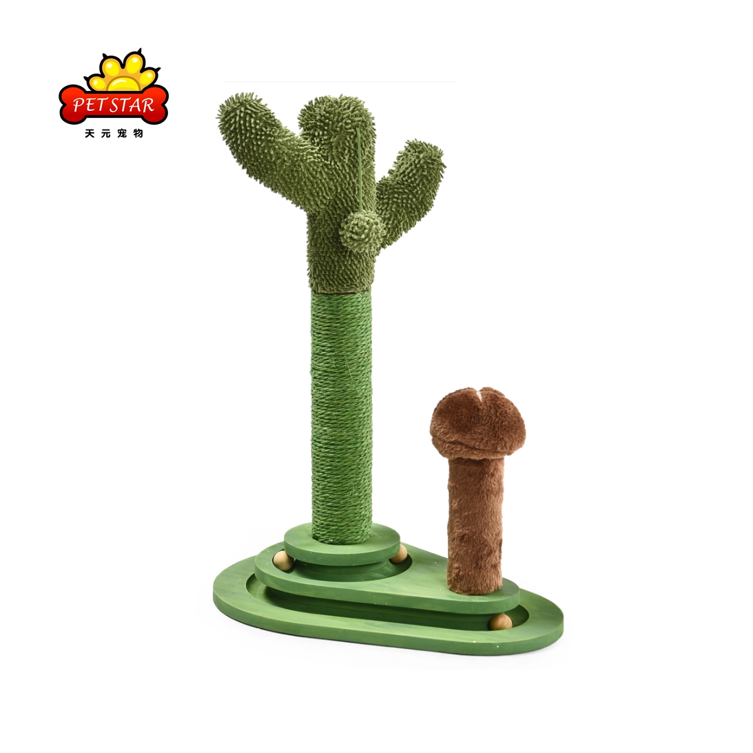 2022 New Design Iq Plate Sisal Post Cat Scratcher Toy Ball Cactus Cat Scratcher