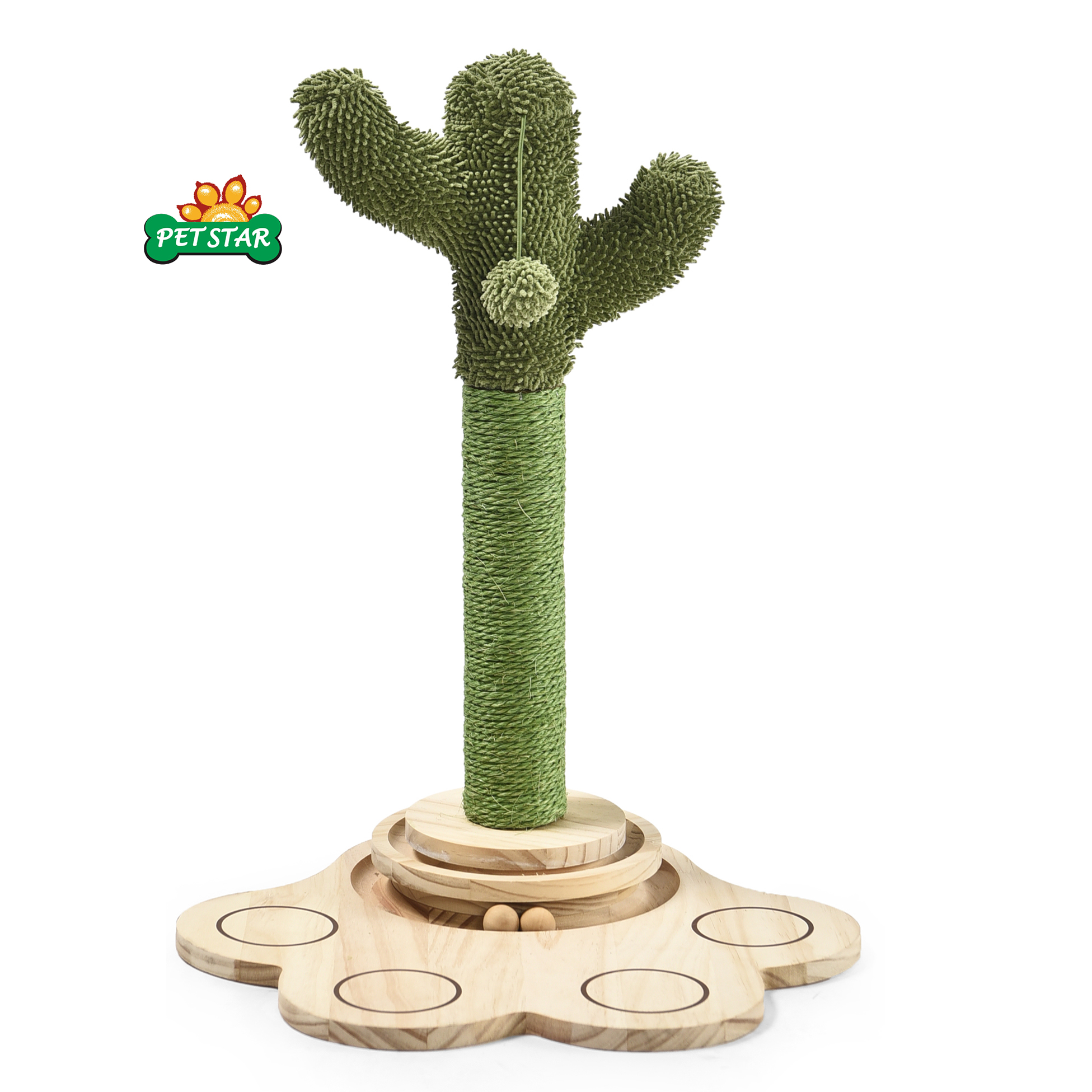 Sisal Wood Fancy Velboa Multifunctional Animal Luxury Large Cactus Cat Tree Scratcher
