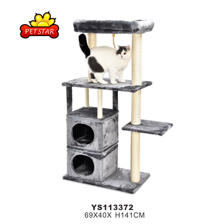Wholesale Pet Toy Plush Animal Luxury Large Cat Tree Climbing Tower Houses Scratcher
