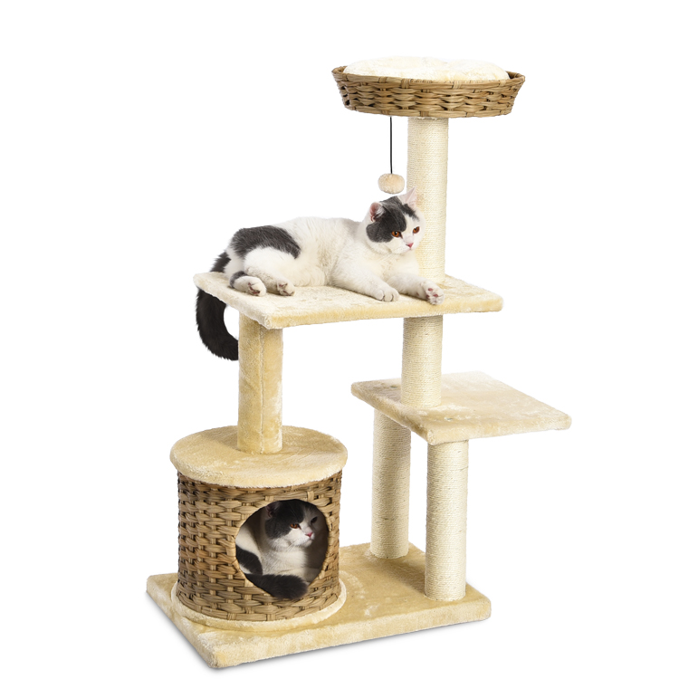 Catnip Toys 59*40*h108cm Multifunction Sisal Fur Mdf Board Wholesale Tower Cat Tree