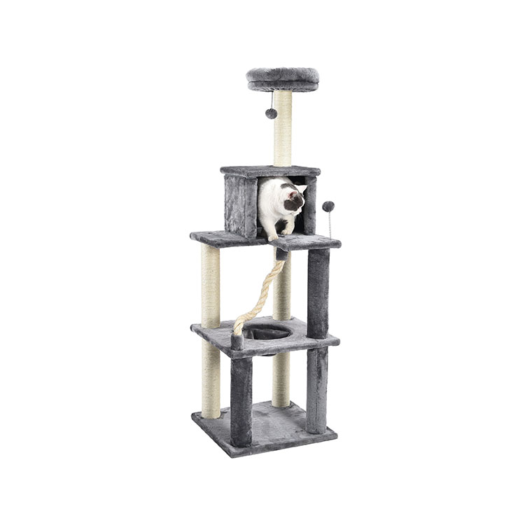 Hot Selling Good Quality Fur White Sisal Pet Climbing Large Cat Tree