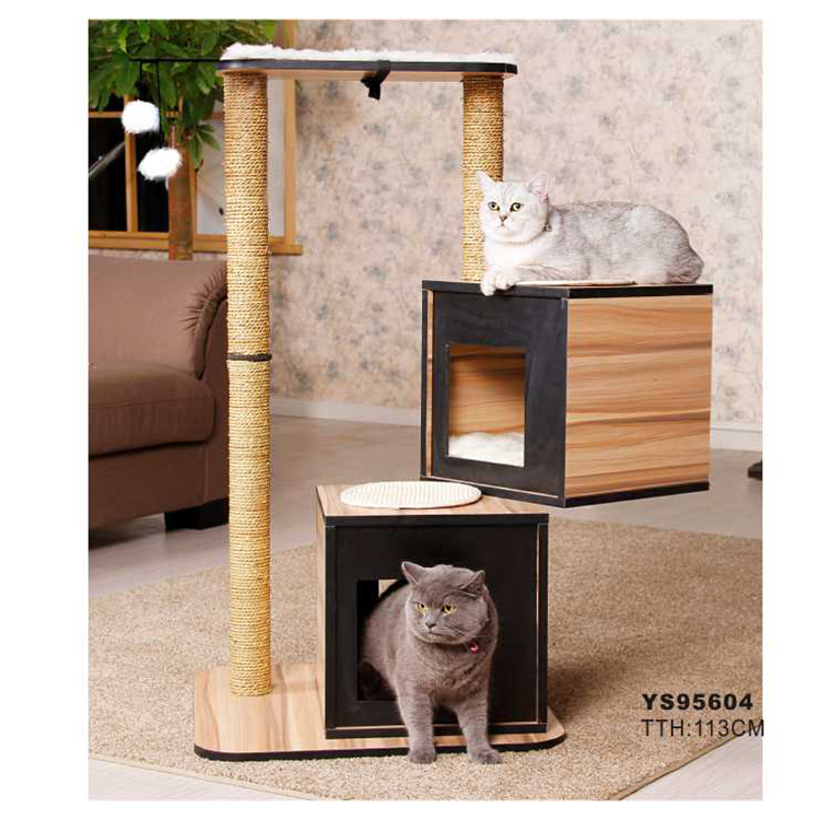 Factory Directly Provide High Quality Durable Versatile Brown Cat Furniture Cat Climbing Tree