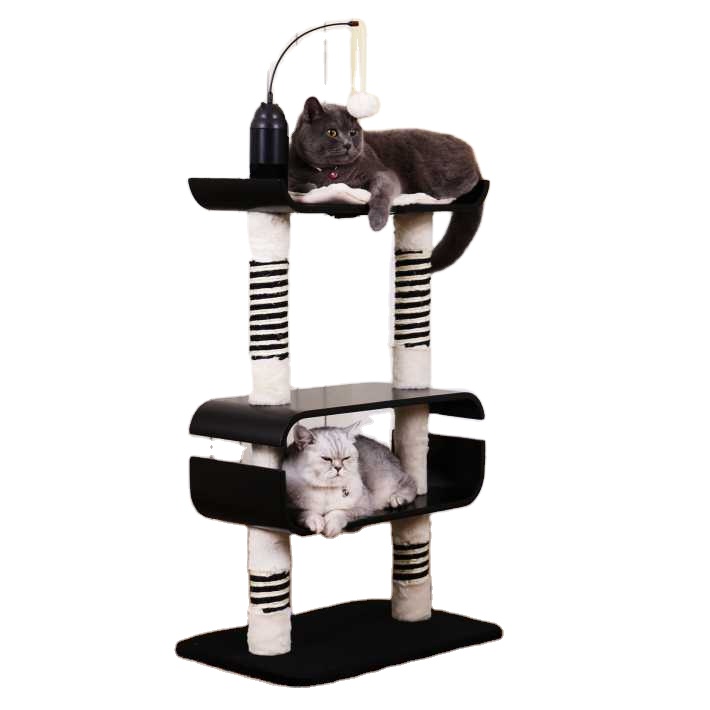 China Product Interactive Toys Hot Luxurious Wood Cat Furniture Cat Tree For Fun