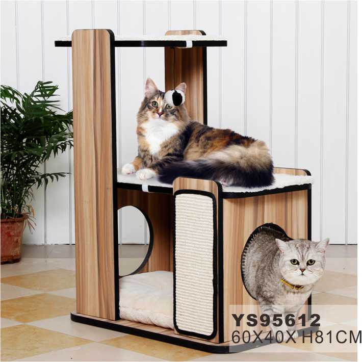 Luxury Pet Furniture Juguetes Para Mascotas Large Indoor Wood Cat Tree Furniture For Large Cats