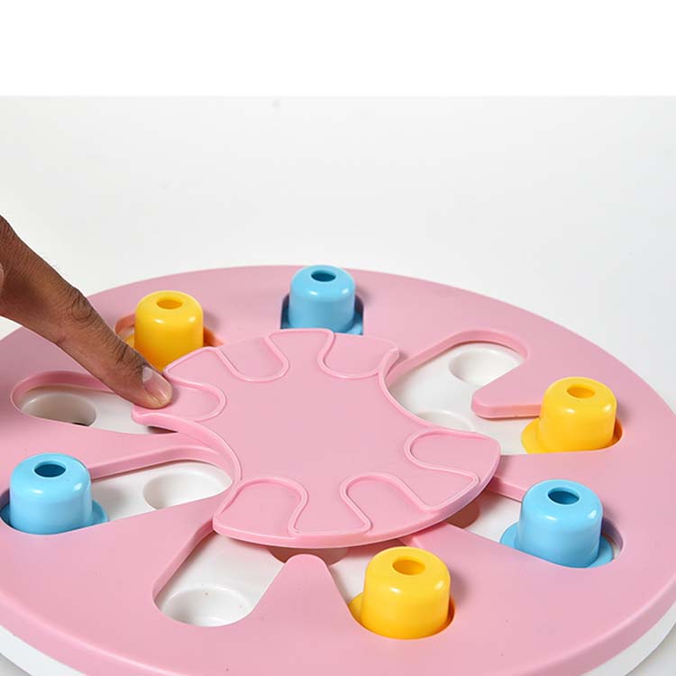 Cat Plastic Toy Iq Training Slow Feed Spin The Top To Turn On And Off The Track Pet Cat Slow Feeder Cat Toy