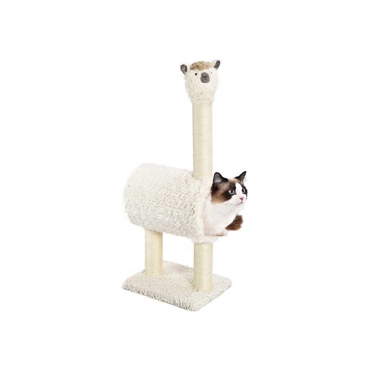 White Cute Design Soft Creative Plush Furniture Pet Kitty,Alpaca Faux Fur Cat Toy
