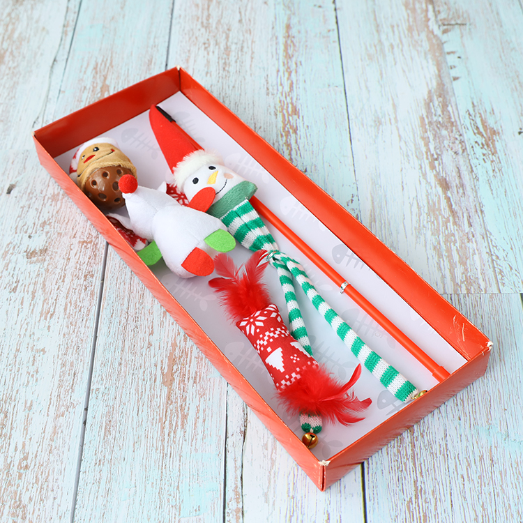 Polyester+pvc Merry Christmas New Guaranteed Quality Christmas Cat Toy Set Mouse