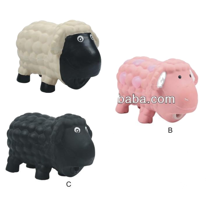 New Low Price Blue Yellow Red Latex Durable Pig Shaped Pet Toy With Squeaker