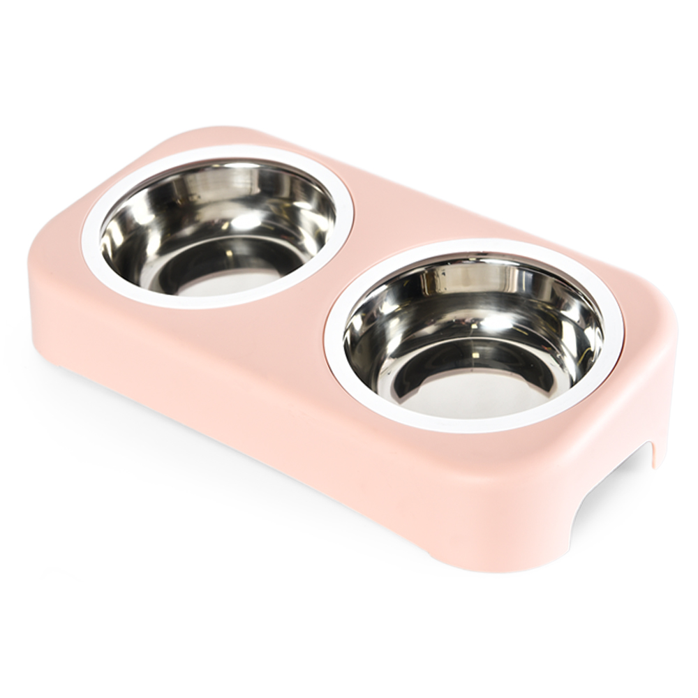 15 Degree Slanted Stainless Steel Pet Dog Bowl Suitable For Small And Medium Pets With Stable Heavy Stand