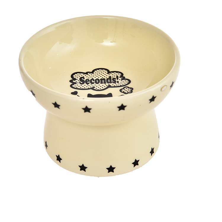 Star Printed Non-slip Melamine Cat Ceramic Food And Water Bowl