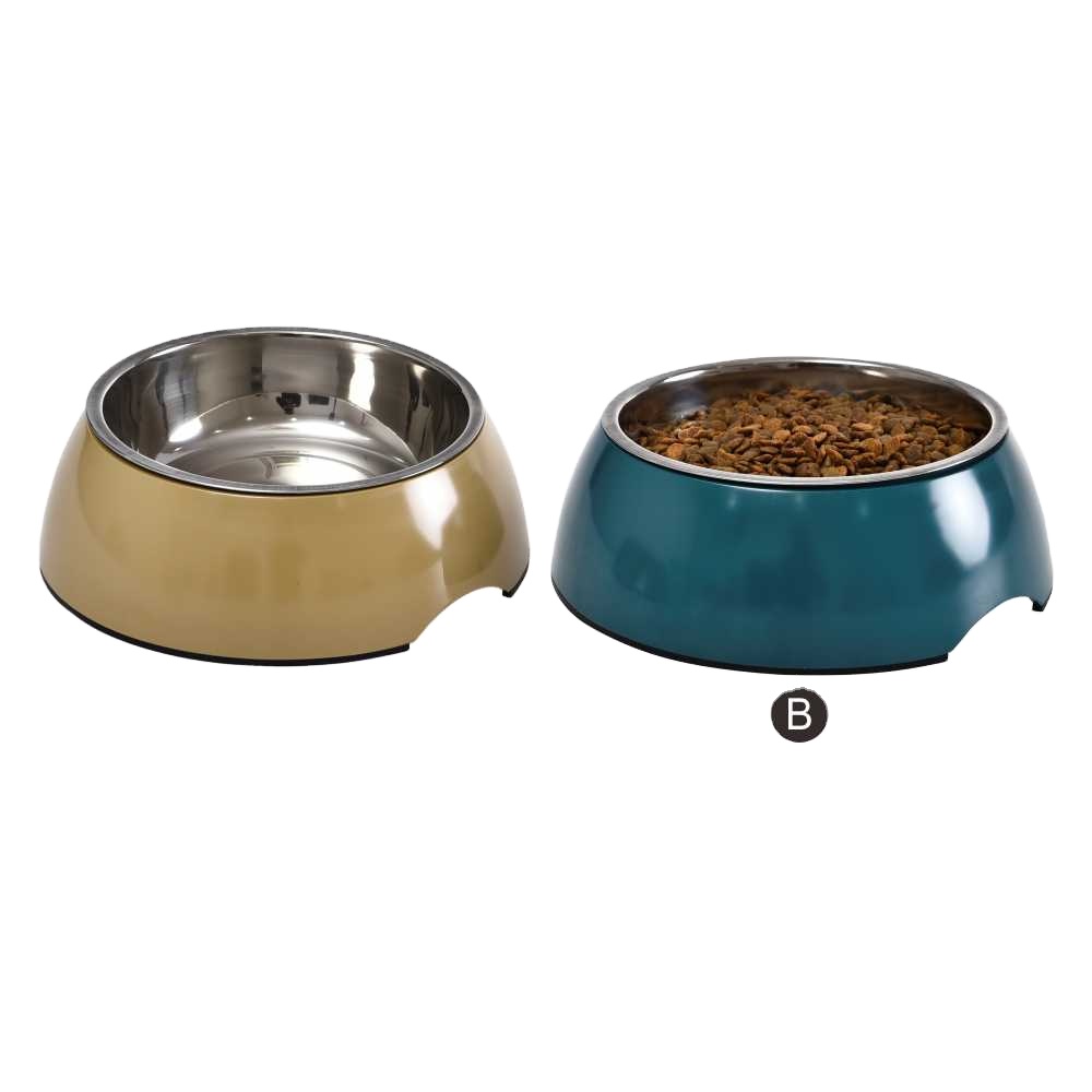 Popular Special Design Melamine Stainless Steel Round Custom Cat Food Holder Feeder Pet Dog Bowl