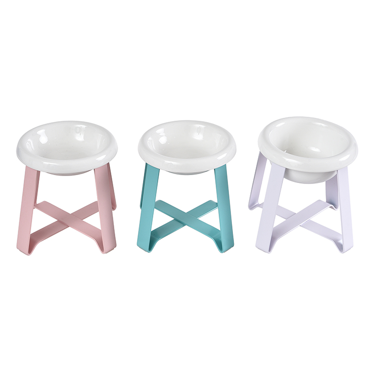 Promotional Various Durable Using Plastic Feeder Pink Blue White Pet Dog Bowl With Support