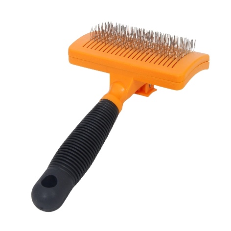 Pet Products Supply Self Cleaning Long Haired Fur Grooming Metal Pin Bristle Comb Undercoat Deshedding Pet Dog Brush