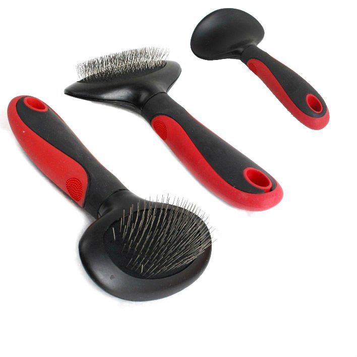 Double Side Pet Dog Hair Remover Brush Grooming Deshedding Blade Brush Comb With Soft Handle