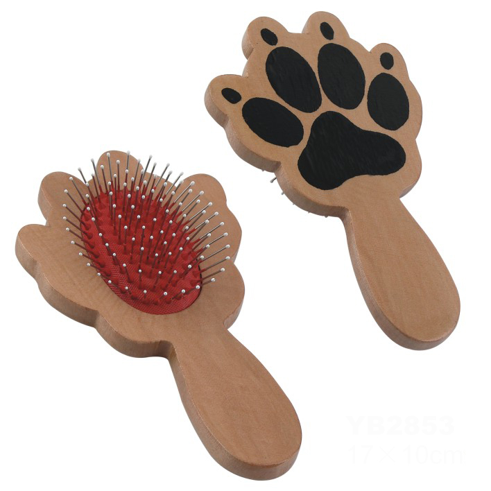 Guaranteed Quality Wholesale Grooming Tool Paw Shape Cute Wooden Fur Remover Pet Hair Brush