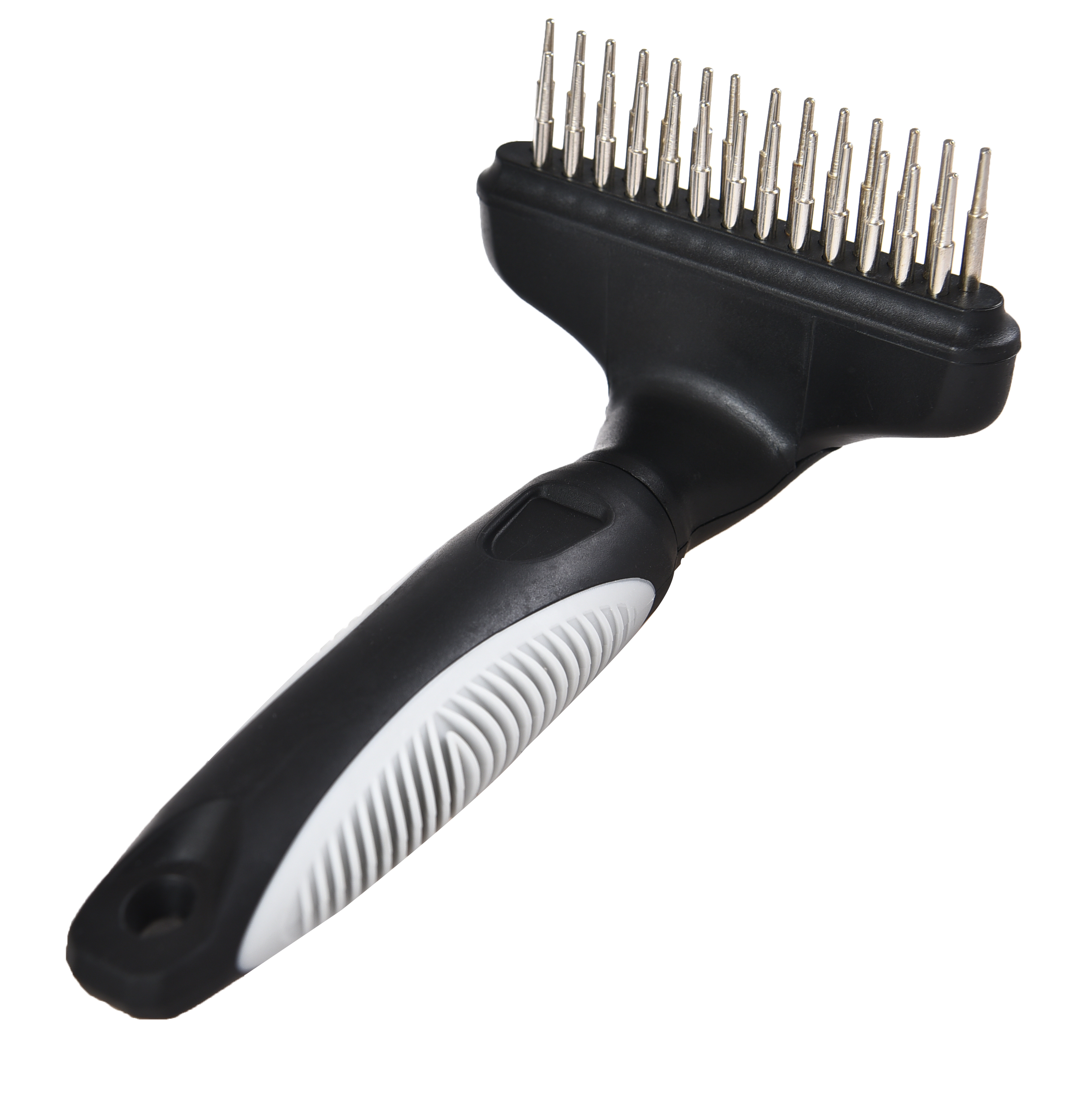 Double Row Of Tpr Stainless Steel Grey Color Pet Cleaning Grooming Dog Rake