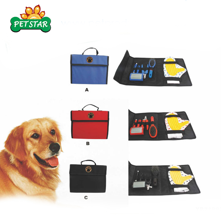 Popular Special Design Widely Used Sustainable 24.5x9cm Pet Grooming Set With Carrier Bag