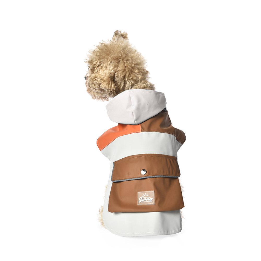 Hot Sale Pu Leather Waterproof Pet Raincoats Dog Rain Jacket With Storage Pocket