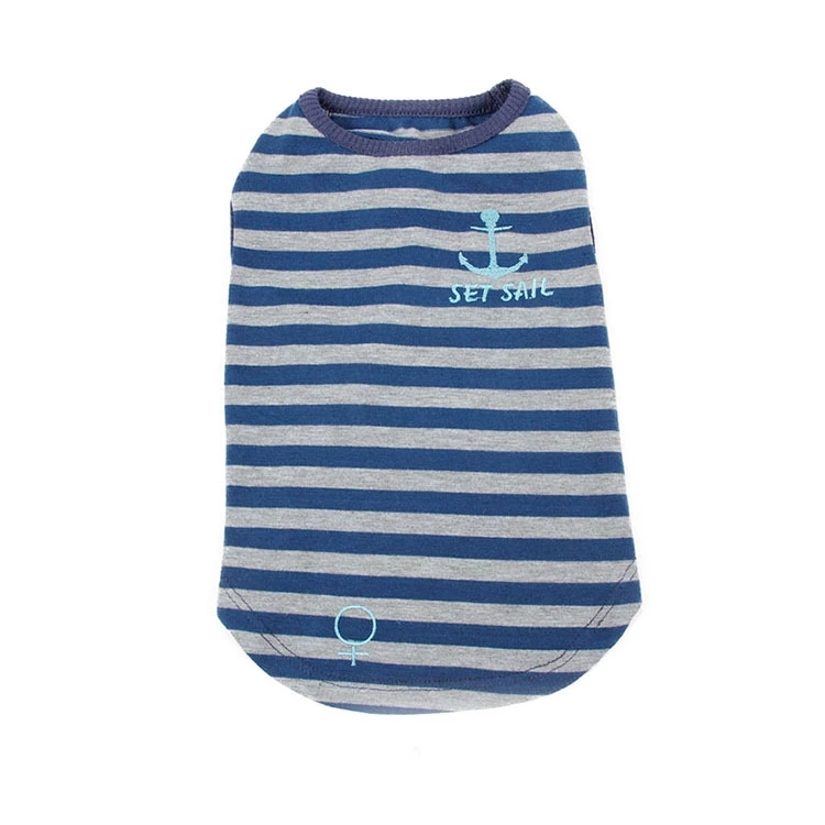 Wholesale Customized Pet Accessories Dog Clothes Custom Print Stripe Dog Shirt