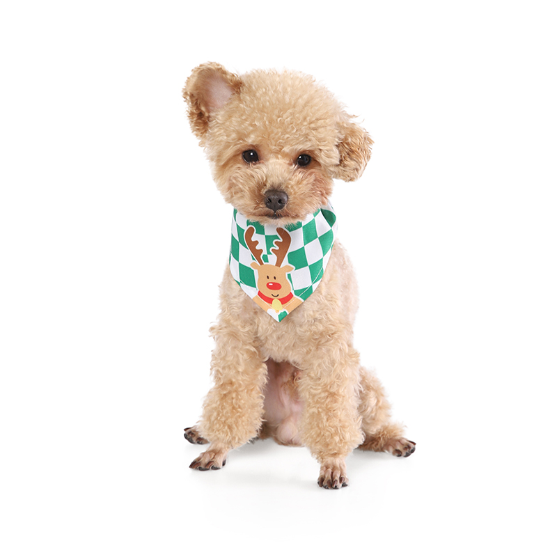 Hot Selling Christmas Printing Deer Dog Pet Bandana Personalized Head Scarfs Dog Bandana Collar