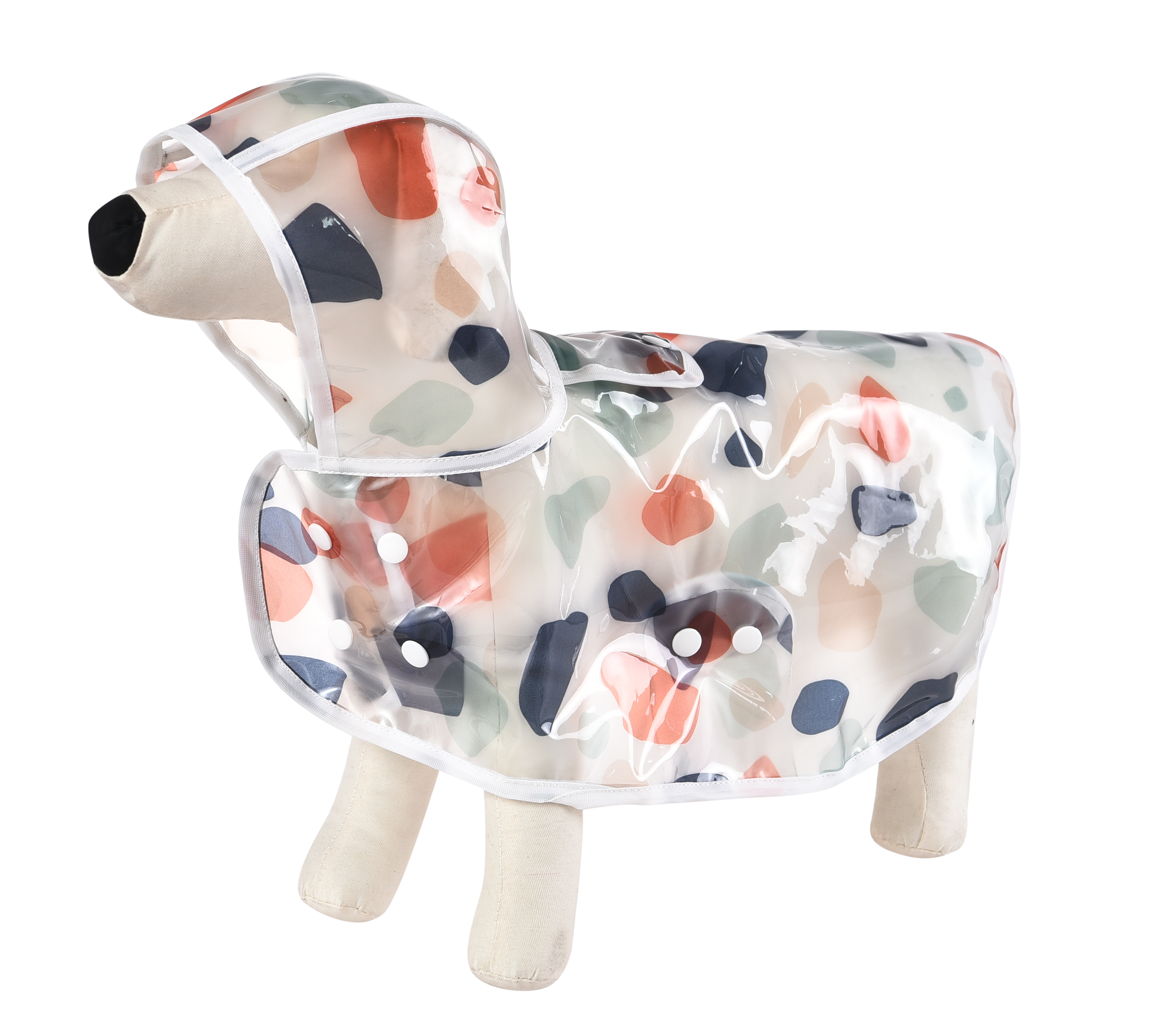 Petstar Terrazzo Design Exquisite Sun Block Waterproof Transparent Pet Dog Raincoat