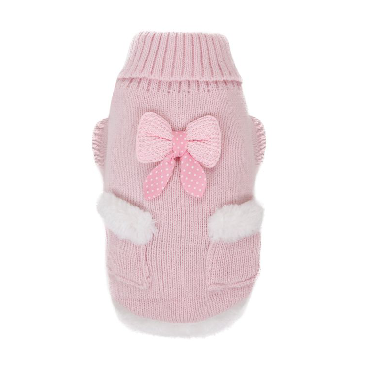 China Wholesale Pet Apparel Cute Style Bow Dog Designer Clothes Sweaters Pet Sweaters