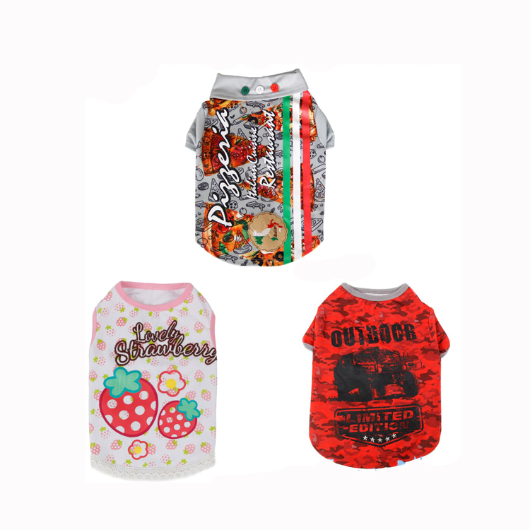 Pink/blue/yellow Pet Breathable Durable Clothes Dog T-shirt Pet Sustainable Clothing Dog