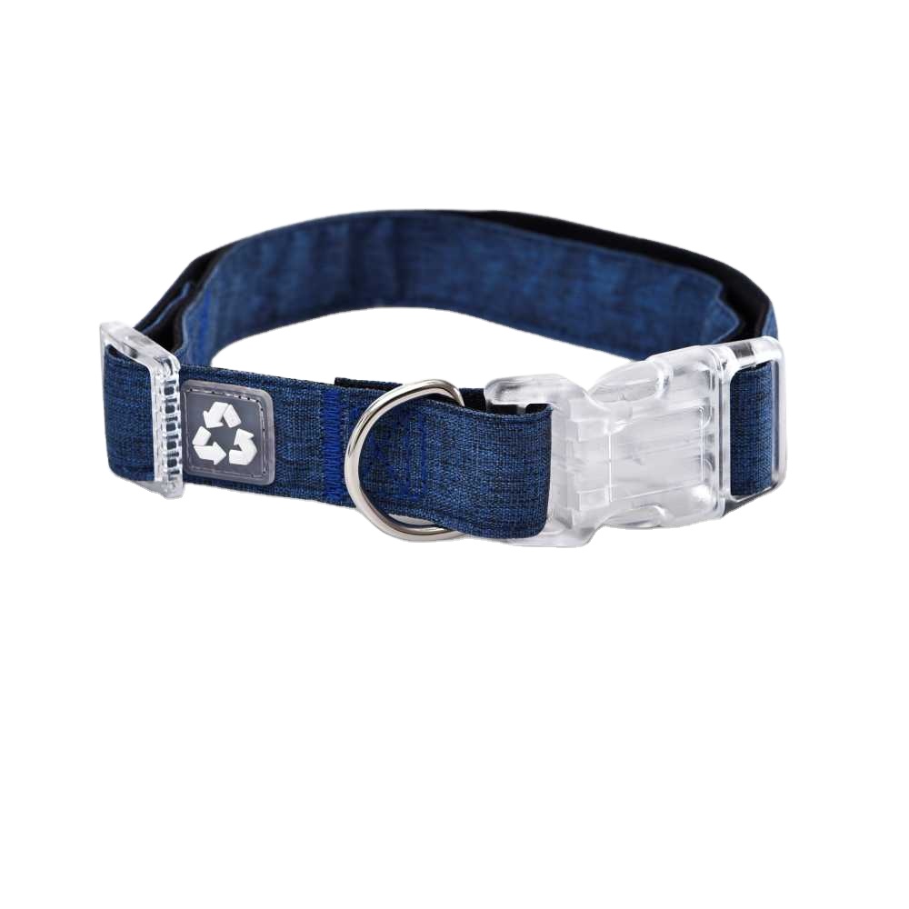 Metal Buckle Eco Friendly Material Decorate Fashion Adjustable Blue Dog Collars