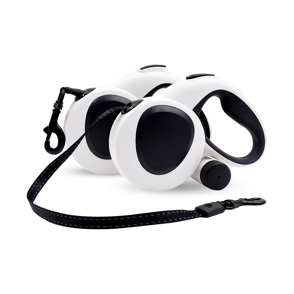 2022 Hot Selling Pet Outdoor Leash Poop Dispenser Led Light Retractable Dog Leash With Non-slip Handle