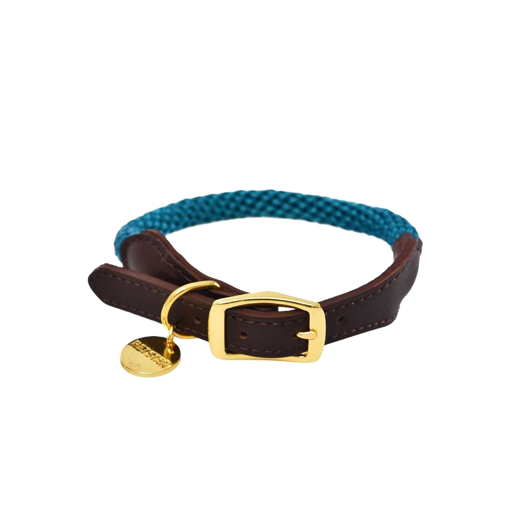 2021 Soft Unique Leather Decorate Fashion Adjustable Logo Blue Dog Collars