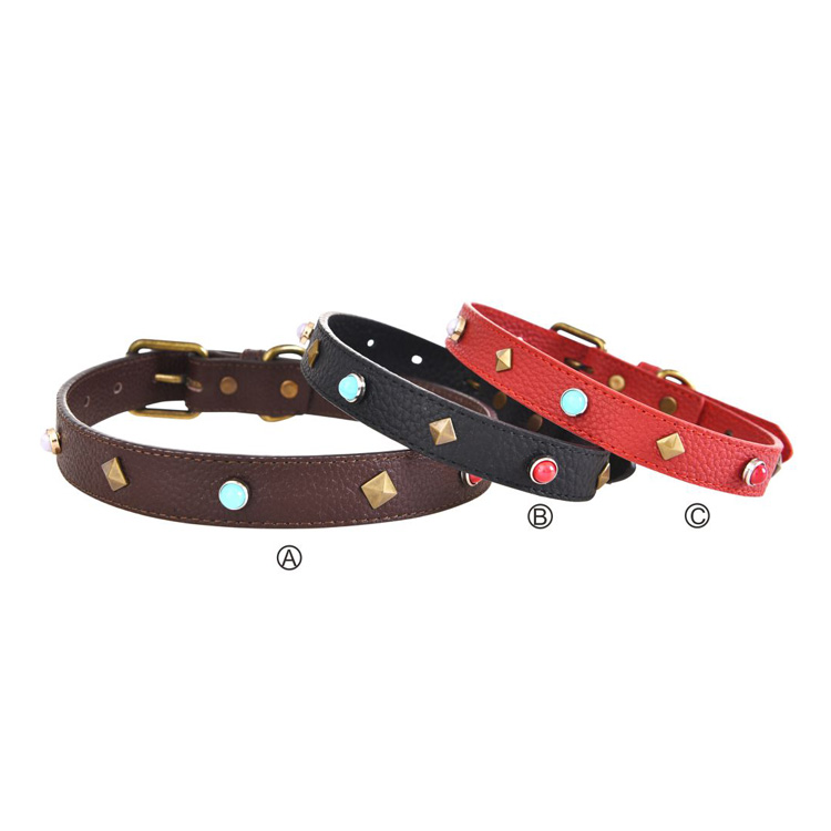 Waterproof And Antifouling Good Quality Pu Leather Wholesale Luxury Dog Collar