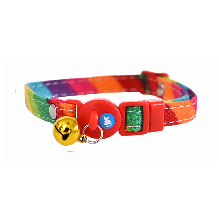 Polyester Webbing Custom Safety Cat Collar Breakaway Buckle Cat Collar Bells