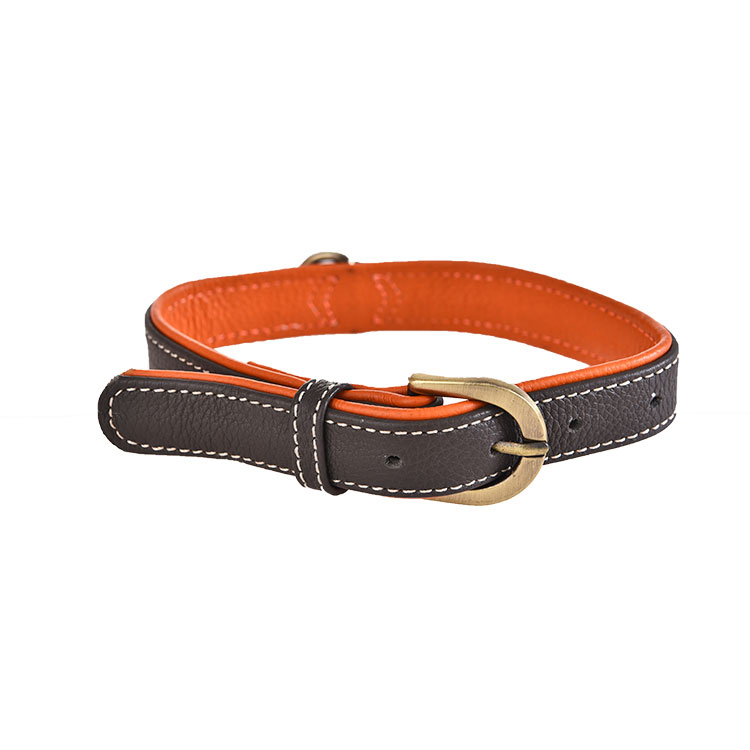 Wholesale Factory Pets Accessories Quality Genuine Leather Rope Padded Dog Collar