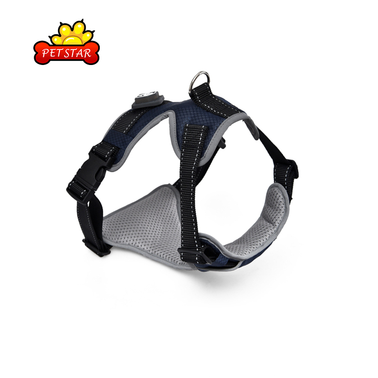 Any Color Breathable Mesh Fabric Reflective Fabric Led Custom Dog Harness Set