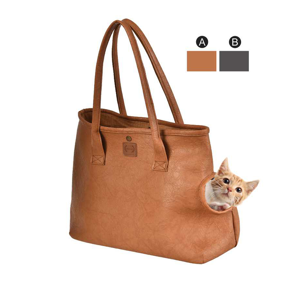 Handmade Portable Pet Carrying Bag Outdoor Travel Cat Carrying Bag Pet Carrier Pu Leather Dog Slings Carry Bag