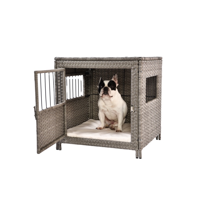 Durable Artificial Cozy Unique Design Rattan Wicker Pet Dog Crate