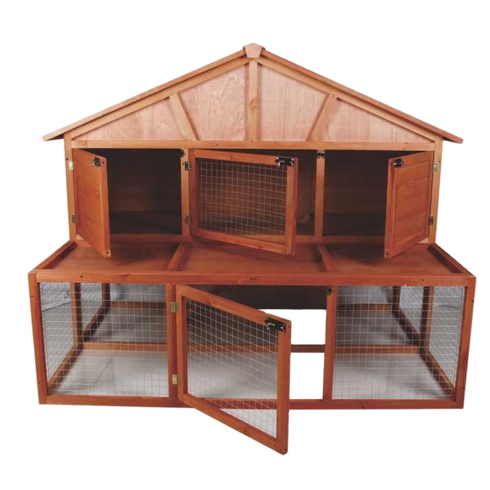 2021 New Luxury Sustainable Large Rabbit House Wooden Rabbit Hutch Cage
