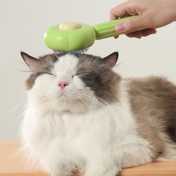 Sun Flower Pet Dog Cat Hair Removal Brush Comb Self Cleaning Cat Brush