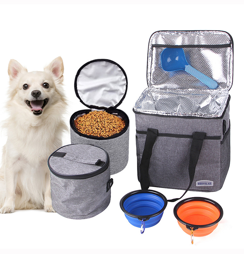 Manufacturer Wholesale Portable Outdoor Food Storage Bowl Scoop 6 Set Dog Travel Bag