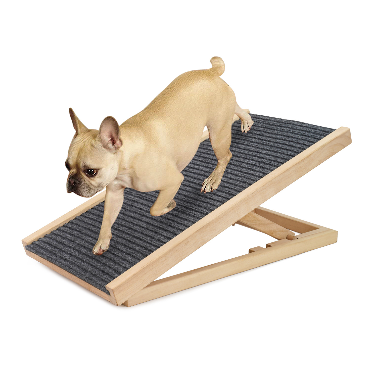 Manufacturer Wholesale Height Adjustable Foldable Wooden Dog Ramp