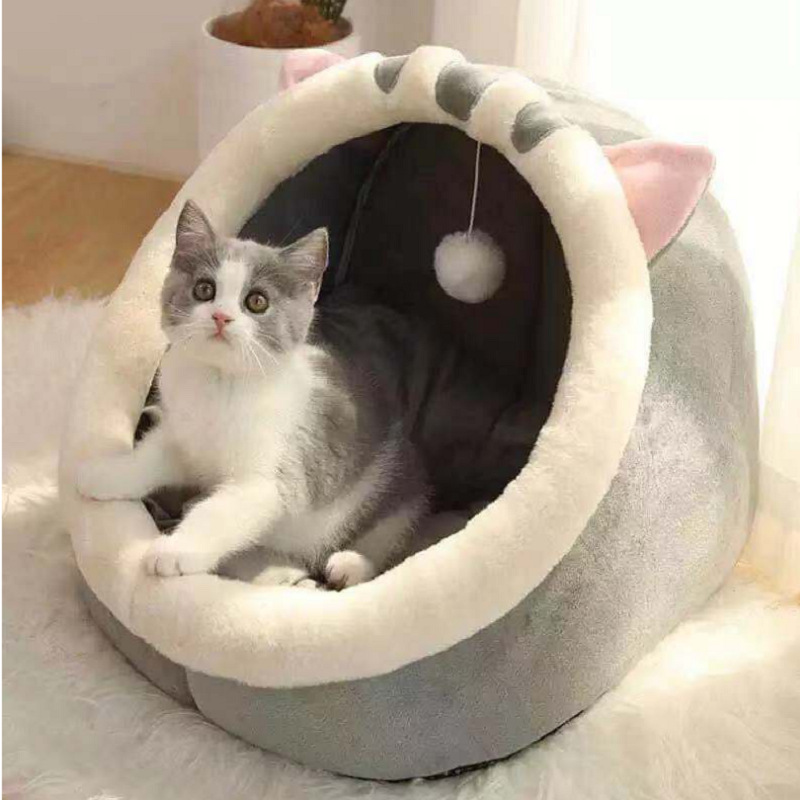 Manufacturer Wholesale Pink Grey Yellow Cat Bed Cute Shape Design